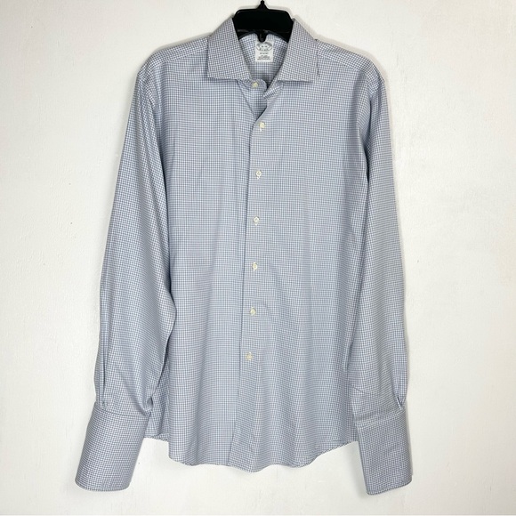 Brooks | Mens regent dress shirt size 16-36 French cuffs button down plaid - Picture 1 of 15